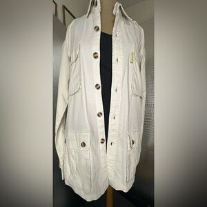 Tag Safari Khaki Button-Up Safari Jacket Raincoat Size Medium